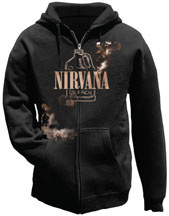 Nirvana- Bleach on a black zip up hooded sweatshirt (Sale price!)
