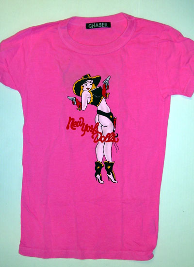 New York Dolls- Cowgirl on a pink girls fitted shirt (Sale price!)