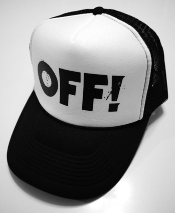 Off!- Logo on a black/white trucker hat
