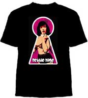 Bettie Page- Keyhole on a black slim fit shirt (Sale price!)