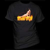 Bettie Page- Devil Bettie on a black shirt (Sale price!)