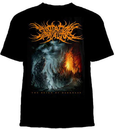 Annotations Of An Autopsy- The Reign Of Darkness on back on a black shirt