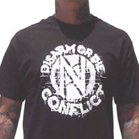 Conflict- Disarm Or Die on a black shirt