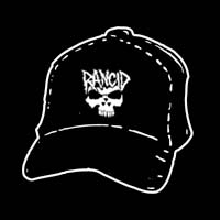 Rancid- Skull Logo embroidered on a black baseball hat