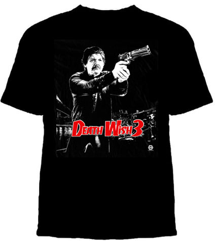 Death Wish 3- Charles Bronson on a black shirt