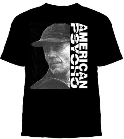 Ed Gein- American Psycho on a black shirt