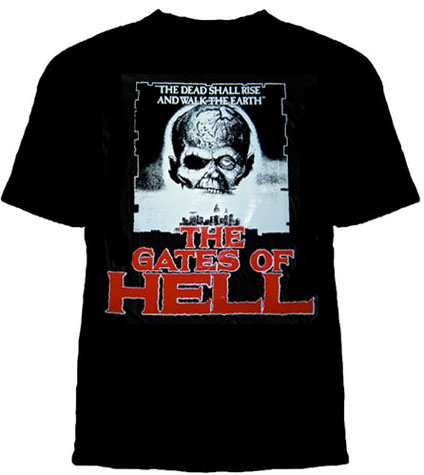 Gates Of Hell- The Dead Shall Rise on a black shirt