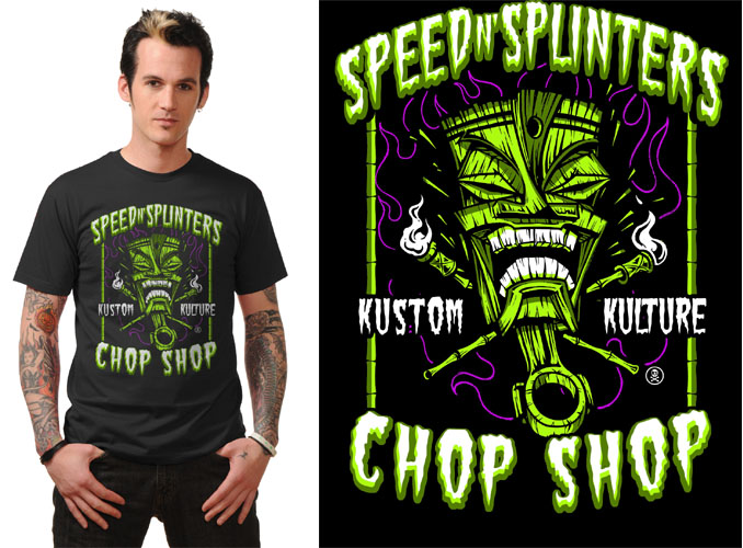 Speed N Splinters black shirt by Steady Clothing - SALE