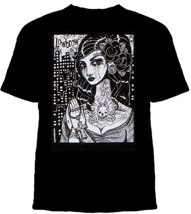 RUCA on a black guys slim fit shirt by Low Brow Art Company