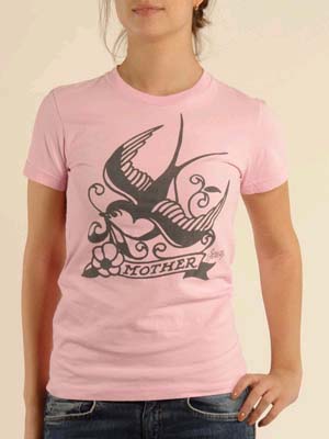 Show product details for Sailor Jerry Girls Shirt- Mother (Pink Tee) SALE