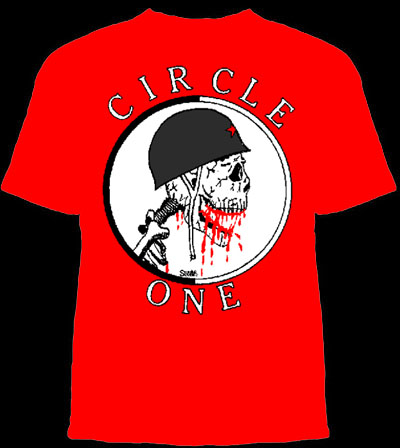 Circle One- Skull on a red shirt