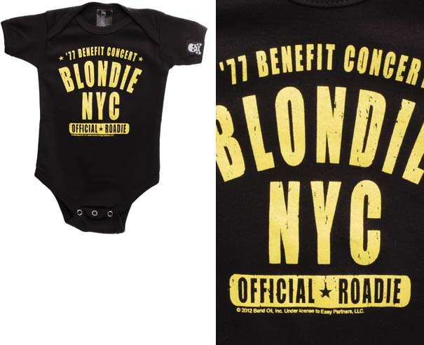 Blondie- Official Roadie on a black onesie (S:0-3m, M:3-6m, L:6-12m, XL:12-18m) - SALE