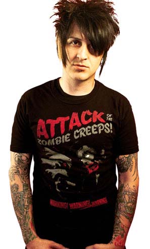 Show product details for Attack of The Zombie Creeps on a black guys fitted shirt