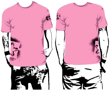 Anti Flag- Star on side, Logo on sleeve on a pink girls fitted shirt (Sale price!)