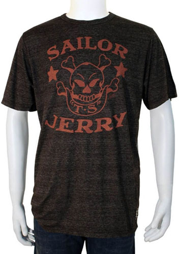 Sailor Jerry - Hot Rod on an Onyx Tri-blend Guys Shirt - SALE