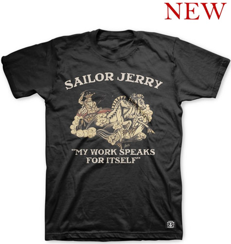 Sailor Jerry - Chariot on a graphite guys slim fit shirt - SALE