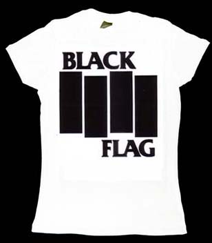 Black Flag- Bars on a white girls fitted shirt