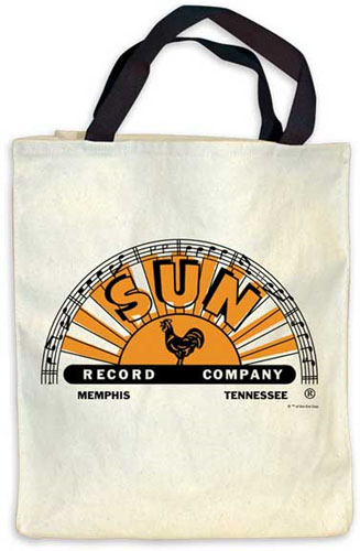Sun Records- Logo on a natural/black tote bag