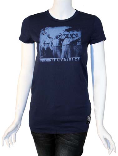 Navy Boys (Hawaii 1943) on a Navy Girls Shirt by Sailor Jerry  - SALE