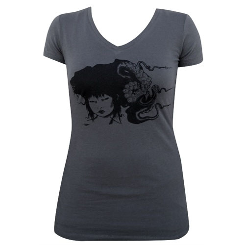 Tangled Grey V-Neck Shirt by Low Brow Art Company