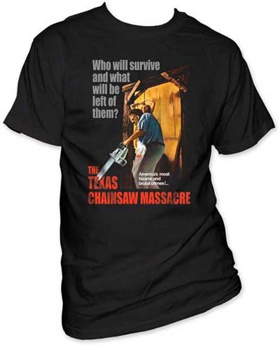 Texas Chainsaw Massacre- Who Will Survive And What Will Be Left Of Them? on a black shirt (Sale price!)