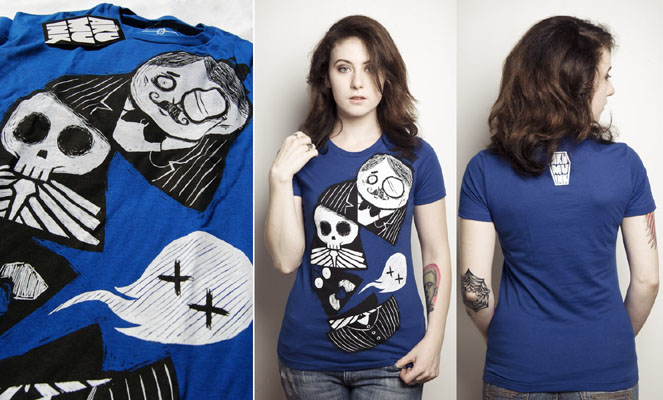 Russian Nesting Dolls on a royal blue girls shirt by Akumu Ink