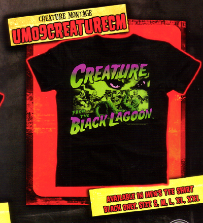 Show product details for Creature From The Black Lagoon- Creature Montage on a black shirt