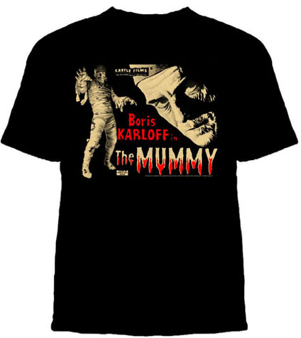 Mummy- Boris Karloff In on a black shirt - SALE