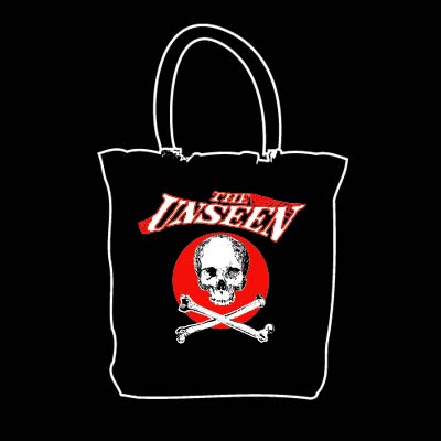 Unseen- Skull on a black tote bag (Sale price!)