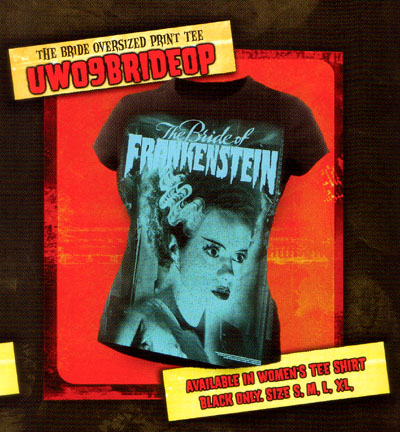 Show product details for Bride Of Frankenstein- Picture on a black girls fitted shirt