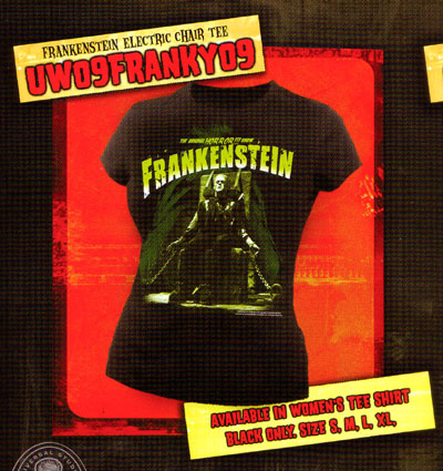 Frankenstein- The Original Horror Show (In Chair) on a black girls fitted shirt