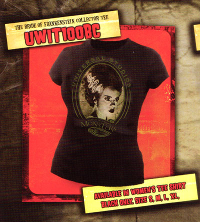 Show product details for Bride Of Frankenstein- Universal Studios on a black girls fitted shirt - SALE