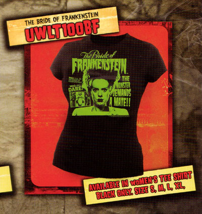 Show product details for Bride Of Frankenstein- The Monster Demands A Mate! on a black girls fitted shirt