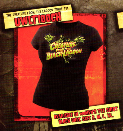 Show product details for Creature From The Black Lagoon- Picture on a black girls fitted shirt