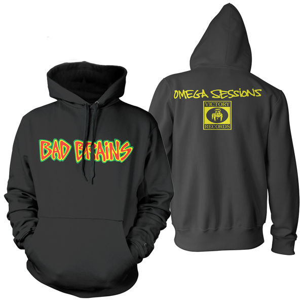 Bad Brains- Logo on a black hooded sweatshirt 