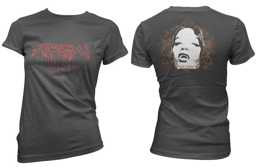 Atreyu- Bloody Logo on a black girls fitted shirt