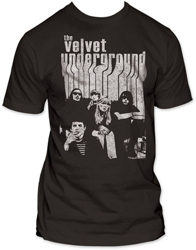 Velvet Underground- Melting Logo & Band Pic on a charcoal ringspun cotton shirt (Sale price!)