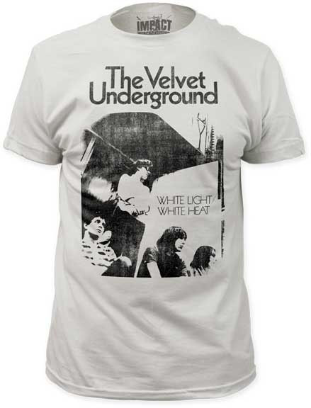 Velvet Underground- White Light White Heat on a vintage white ringspun cotton shirt (Sale price!)