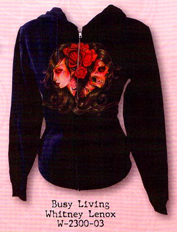 Busy Living Girls Zip Up Hooded Sweatshirt by Low Brow Art Company - SALE