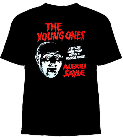 Young Ones- Alexei Sayle on a black shirt (Sale price!)