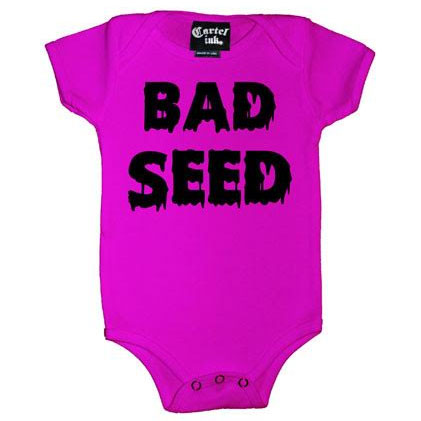 Bad Seed on a PINK onesie by Cartel Ink - SALE 24 months only