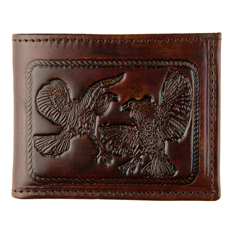 Antique Billfold Fighting Cocks Wallet