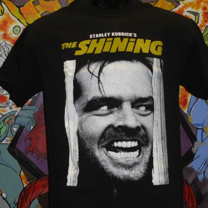 Shining- Here's Johnny on a black shirt