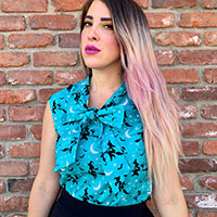 Witchy Bow Top by Retrolicious - SALE 4X only