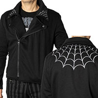 Kreepsville 666 Spiderweb Fleece Biker Jacket
