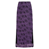 Seraphina Spiderweb Mesh Midi Skirt in Purple by Banned Alternative