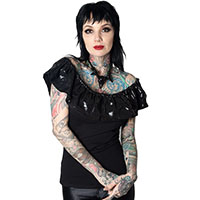 Bats Ruffle Top by Kreepsville 666 - SALE S only