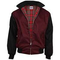 Harrington Jacket by Relco London- Burgundy & Black