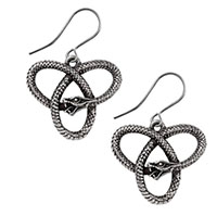 Eve's Triquetra Dropper Snake Earrings by Alchemy England 1977