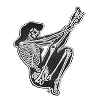 Skelli Girl Pin Up Legs Up Embroidered Patch by Kreepsville 666 (ep958)